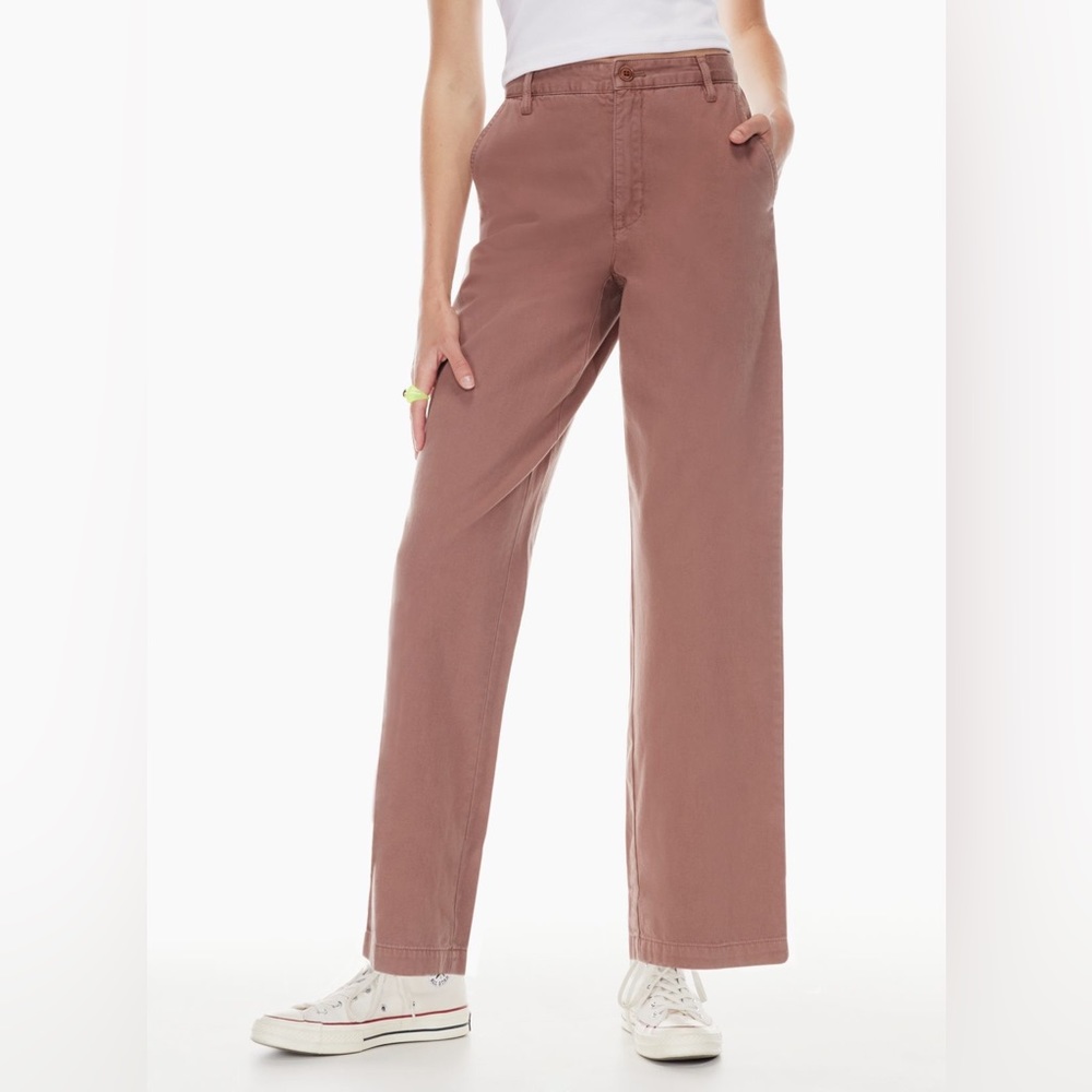 Aritzia Sunday Best Jaden High Waisted Chino Pant 6 GD Chocolate Sorbet - Picture 3 of 8
